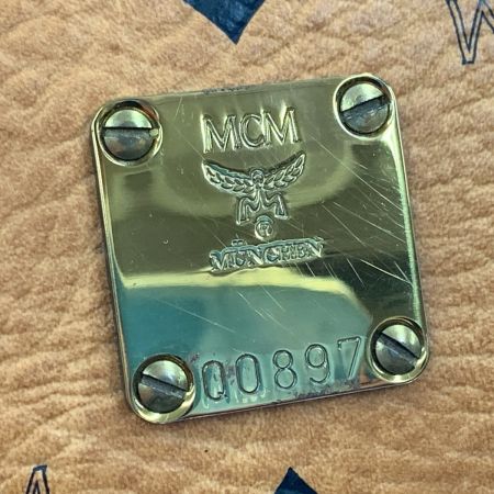  MCM エムシーエム ヴィセトス ロゴグラム ボストンバッグ ブラウン