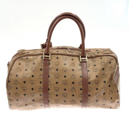  MCM エムシーエム ヴィセトス ロゴグラム ボストンバッグ ブラウン