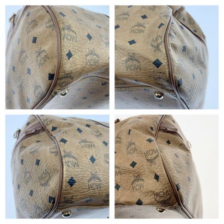  MCM エムシーエム ヴィセトス ロゴグラム ボストンバッグ ブラウン