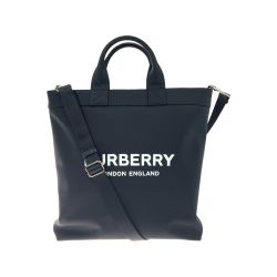 〇〇 BURBERRY バーバリー ロゴプリント トートバッグ 2WAY バッグ 8026233 ブラック Aランク