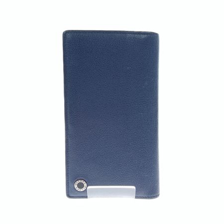  BVLGARI ブルガリ レザー 二つ折り財布 ブルー