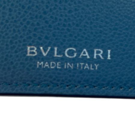  BVLGARI ブルガリ レザー 二つ折り財布 ブルー