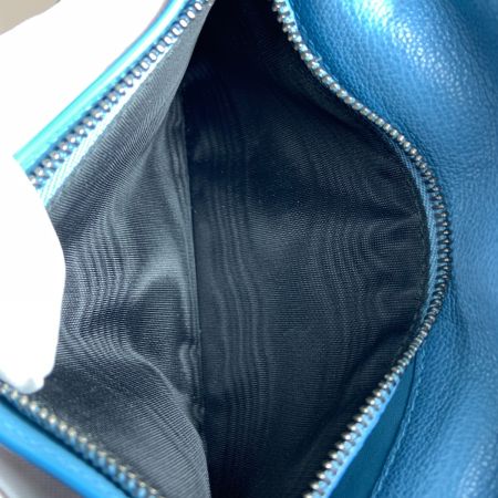  BVLGARI ブルガリ レザー 二つ折り財布 ブルー