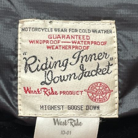  WEST RIDE ウエストライド メンズ ダウンジャケット Riding Inner Down Jacket SIZE L ID-01 ブラック 2WAY グースダウン90% 