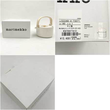  Marimekko マリメッコ ウニッコ ティーポット ホワイト