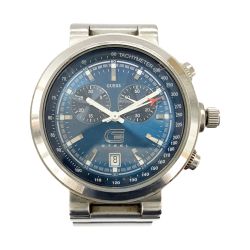 〇〇 GUESS ゲス STEEL クロノグラフ 腕時計 ブルー x シルバー 現状渡し  Cランク