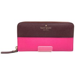 〇〇 Kate Spade ケイトスペード ラウンドファスナー 長財布 ピンク Bランク