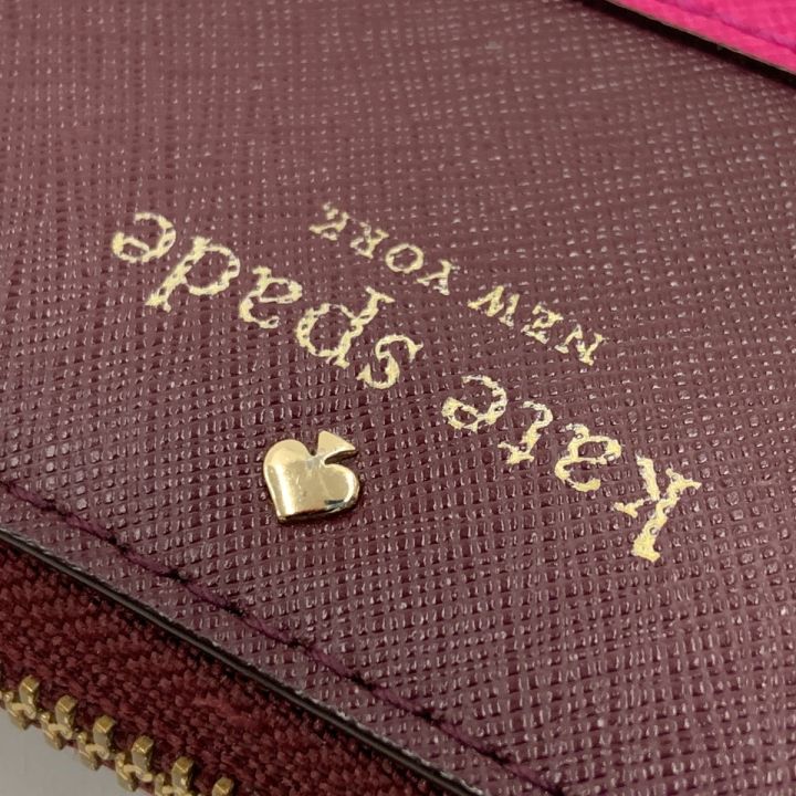 Kate Spade ケイトスペード ラウンドファスナー 長財布 ピンク - 中古