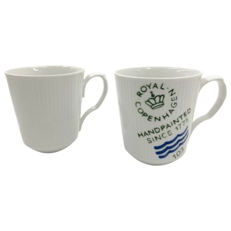  ROYAL COPENHAGEN ロイヤル・コペンハーゲン フルーテッド シグネチャー ペア マグカップ Lサイズ 2Pセット ホワイト