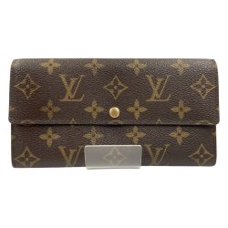 〇〇 LOUIS VUITTON ルイヴィトン モノグラム ポシェット ポルト モネ クレディ 二つ折り長財布 M61725 ブラウン 現状渡し Dランク