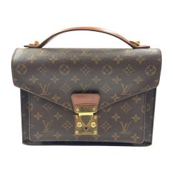 〇〇 LOUIS VUITTON ルイヴィトン モノグラム モンソー28 ユニセックス 2WAYバッグ M51185 ブラウン ジャンク品 現状渡し Dランク
