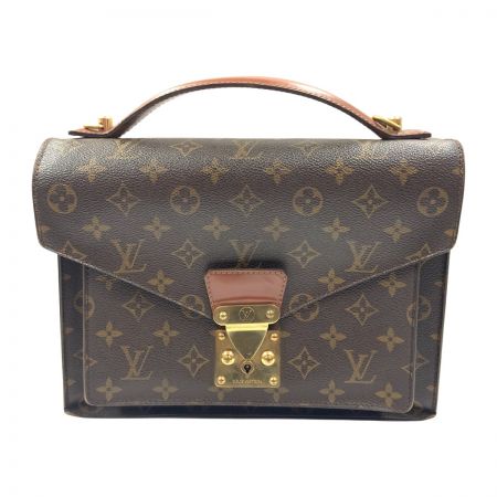  LOUIS VUITTON ルイヴィトン モノグラム モンソー28 ユニセックス 2WAYバッグ M51185 ブラウン ジャンク品 現状渡し