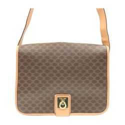 〇〇 CELINE セリーヌ マカダム ショルダーバック M14 Ｍ14 ブラウン Cランク