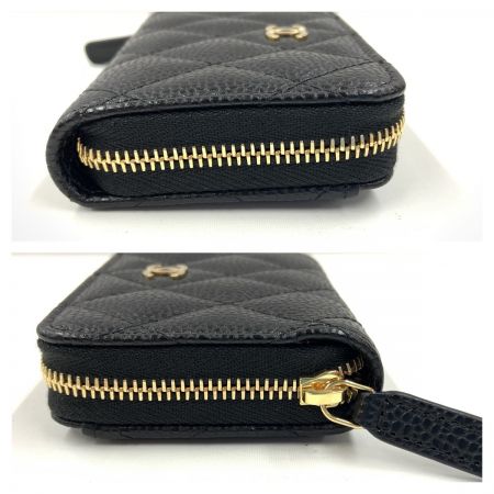  CHANEL シャネル マトラッセ クラシック ジップ コインパース キャビアスキン コインケース AP0216 ブラック