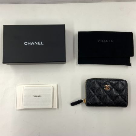  CHANEL シャネル マトラッセ クラシック ジップ コインパース キャビアスキン コインケース AP0216 ブラック