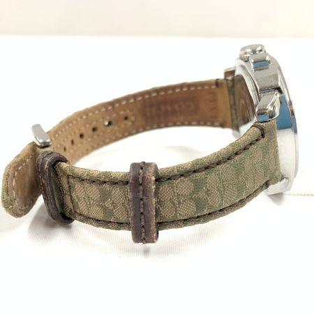 COACH コーチ ミニシグネチャー クォーツ腕時計 AC.64.7.14.0606 シルバー x グリーン