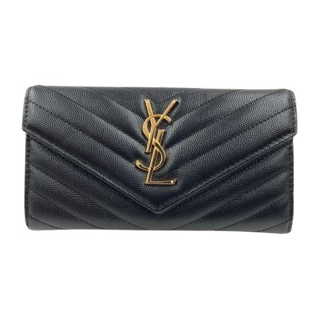  SAINT LAURENT PARIS サンローランパリ モノグラム サンローラン ラージ フラップウォレット 二つ折り長財布 372264 ブラック