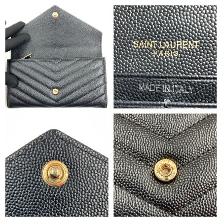  SAINT LAURENT PARIS サンローランパリ モノグラム サンローラン ラージ フラップウォレット 二つ折り長財布 372264 ブラック