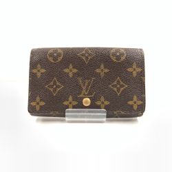 〇〇 LOUIS VUITTON ルイヴィトン モノグラム ポルト モネ ビエ トレゾール 二つ折り財布  M61730 ブラウン Dランク