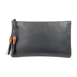 〇〇 GUCCI グッチ バンブー タッセル クラッチバッグ セカンドバッグ  449653 ブラック Bランク