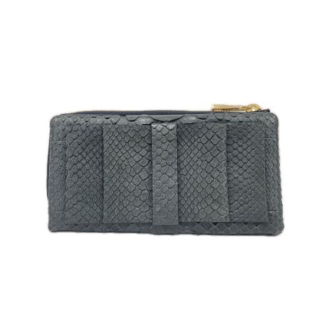 Semplice 長財布 パイソン ネイビー