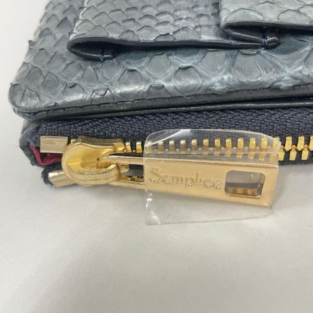 Semplice 長財布 パイソン ネイビー