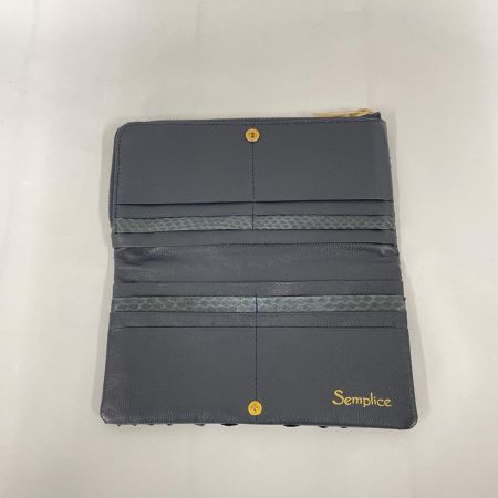 Semplice 長財布 パイソン ネイビー