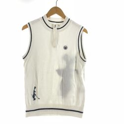 〇〇 M・USPORTS ゴルフウエア レディース ハーフジップベスト サイズS 701P1344 ホワイト Bランク