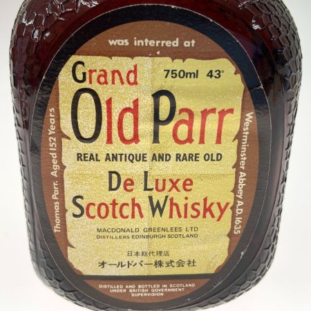  Grand Old Parr グランド オールドパー デラックス　ウイスキー 特級 750ml 43％ スコッチ ウィスキー 未開栓