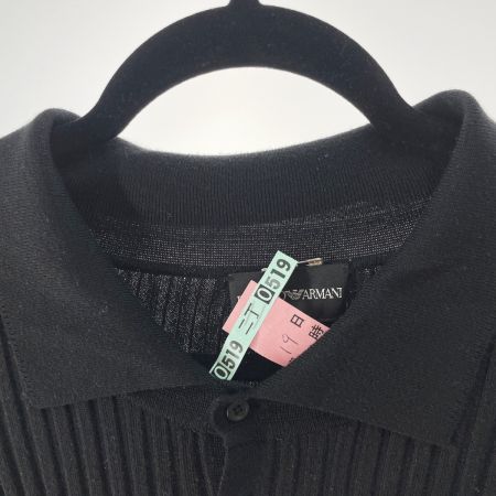  EMPORIO ARMANI エンポリオアルマーニ メンズ 半袖ニット ポロニットシャツ サイズ58 ブラック