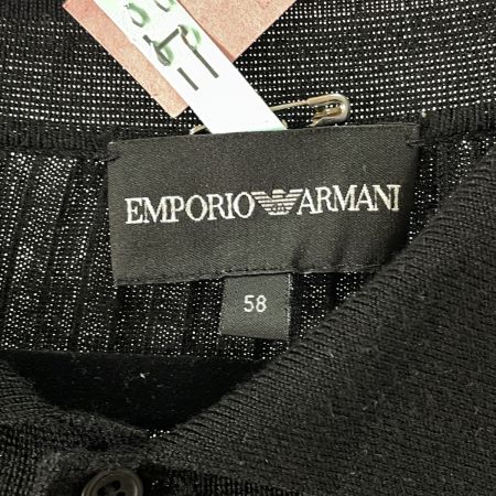  EMPORIO ARMANI エンポリオアルマーニ メンズ 半袖ニット ポロニットシャツ サイズ58 ブラック