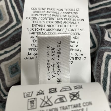  Salvatore Ferragamo サルヴァトーレフェラガモ メンズ シャツ 総柄 サイズXL ネイビー