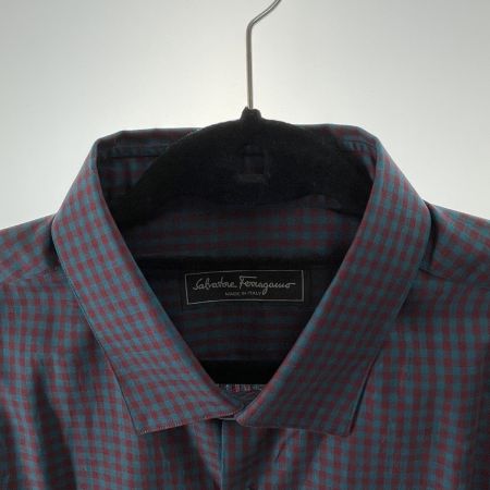 H243◾️サルヴァトーレフェラガモ　２釦チェックジャケット　リネン H243◾️サルヴァトーレフェラガモ 2釦チェックジャケット