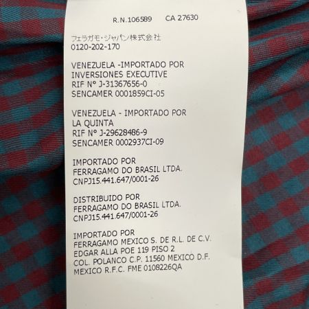  Salvatore Ferragamo サルヴァトーレフェラガモ メンズ シャツ チェック サイズXL ネイビー
