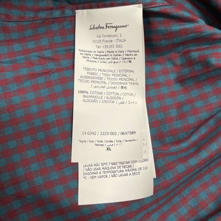 Salvatore Ferragamo ネイビー チェック柄 S Salvatore Ferragamo ネイビー チェック柄 S