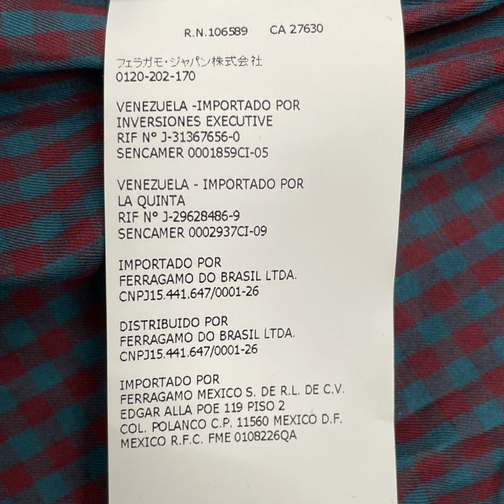 Salvatore Ferragamo ネイビー チェック柄 S Salvatore Ferragamo ネイビー チェック柄 S
