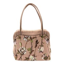 〇〇 FEILER フェイラー 花柄  シュニール織 トートバッグ ピンク Aランク