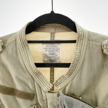  AVIREX アビレックス レディース  ノーカラー ミリタリージャケット サイズM ベージュ