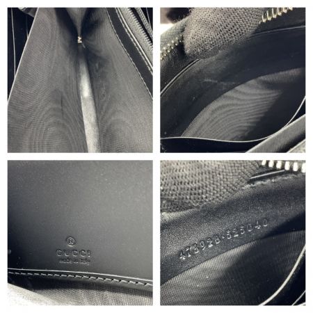  GUCCI グッチ シグネチャー レザー ジップアラウンドウォレット ラウンドファスナー 長財布 473928 525040 ブラック