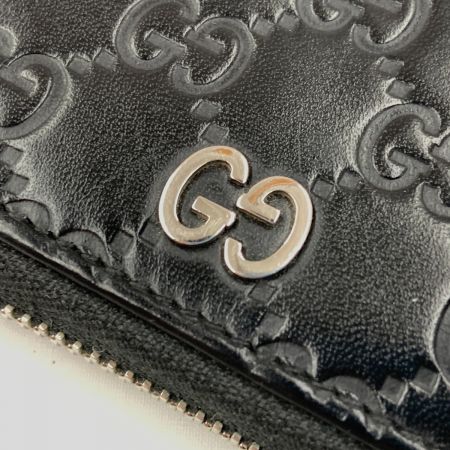  GUCCI グッチ シグネチャー レザー ジップアラウンドウォレット ラウンドファスナー 長財布 473928 525040 ブラック