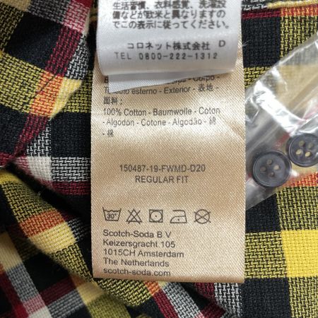  SCOTCH&SODA スコッチ アンド ソーダ メンズ ボタンダウンシャツ チェック サイズM 150487 81403 49 D イエロー