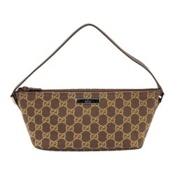 〇〇 GUCCI グッチ GGキャンバス アクセサリーポーチ ハンドバッグ 039・1103 ブラウン Bランク
