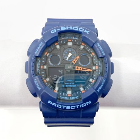  CASIO カシオ G-SHOCK ジーショック アナログデジタル クォーツ 腕時計 GA-100L ブルー x オレンジ