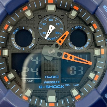  CASIO カシオ G-SHOCK ジーショック アナログデジタル クォーツ 腕時計 GA-100L ブルー x オレンジ