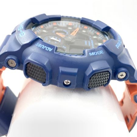  CASIO カシオ G-SHOCK ジーショック アナログデジタル クォーツ 腕時計 GA-100L ブルー x オレンジ