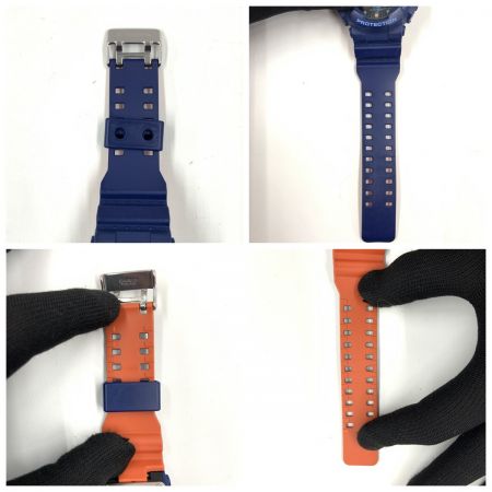  CASIO カシオ G-SHOCK ジーショック アナログデジタル クォーツ 腕時計 GA-100L ブルー x オレンジ