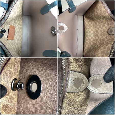  COACH コーチ ウィロウ トート ウィズ シグネチャー キャンバス インテリア トートバッグ C0690 ブルー