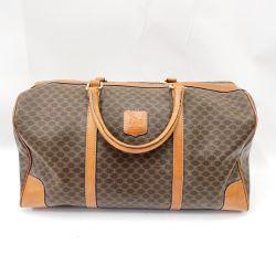 〇〇 CELINE セリーヌ ボストンバッグ JMB12 マカダム柄 ブラウン Bランク