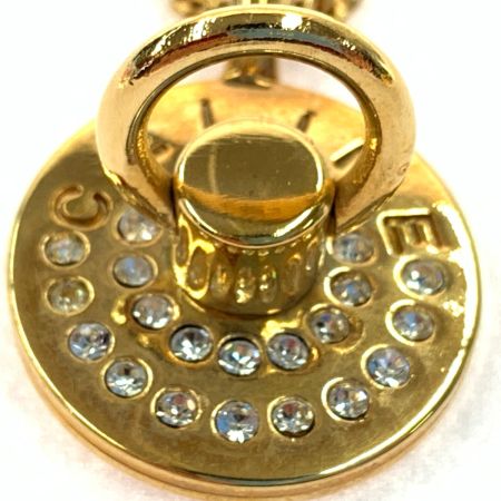  CELINE セリーヌ ヴィンテージ ロゴ ラウンド GP ラインストーン ネックレス  ゴールド