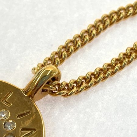 セリーヌ CELINE ラインストーンネックレス ロゴ ラウンド GP ゴールド CELINE セリーヌ ヴィンテージ ロゴ ラウンド GP ラインストーン